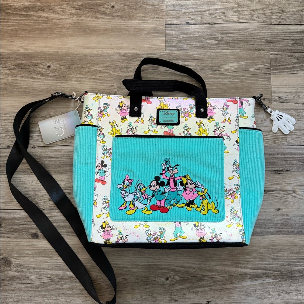 LOUNGEFLY Disney 100 Mickey & Friends Classic AOP Convertible Tote Bag WDTB2889